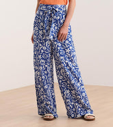 Belted Wide Leg Pants - Wavy Flowers | Hatley Discount Women