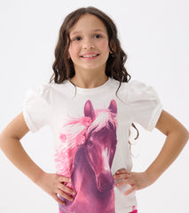 Girls Soft Horse Twisted Sleeve Tee | Hatley US Girls