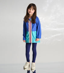Girls Blue Colorblock Jersey-Lined Rain Jacket | Hatley US Girls