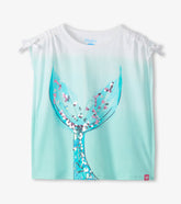 Girls Mermaid Tail Cinched Shoulder Top | Hatley Discount Girls