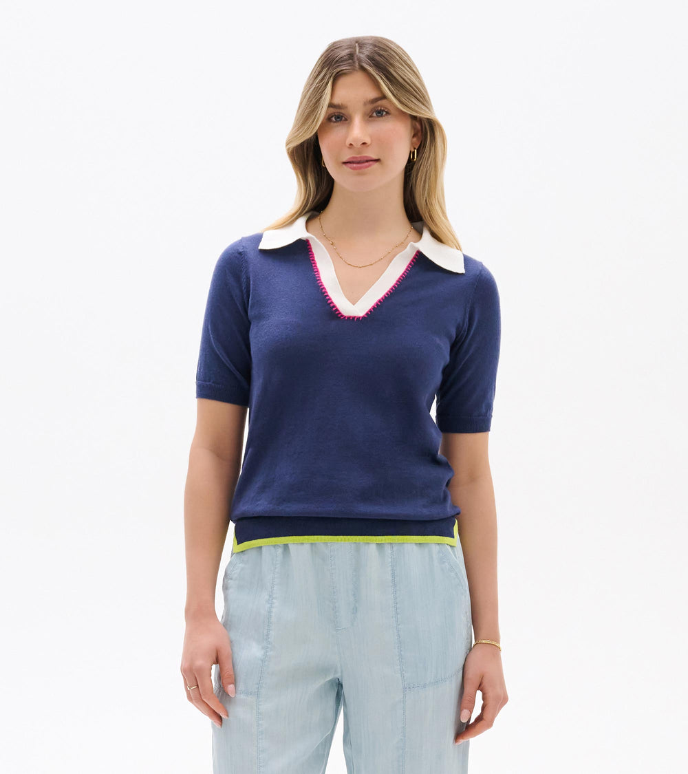 Johnny Collar Top - Patriot Blue | Hatley Onsale Women