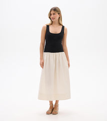 Mix Media Midi Dress - Whisper White and Black | Hatley Discount Women