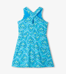 Girls Blue Candy Hearts Active A-Line Dress | Hatley Onsale Girls