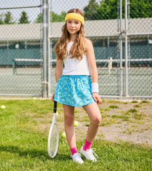 Girls Blue Candy Hearts Ruffle Skort | Hatley US Girls