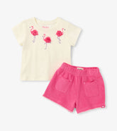 Baby & Toddler Girls Flamingo T-Shirt & Short Set | Hatley Onsale Baby & Toddler