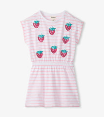 Girls Strawberry Stripes Cinched Waist Dress | Hatley Discount Girls