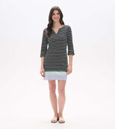 Lily Notch Neck Dress - Caviar Stripes | Hatley