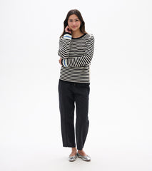 Pointelle Stripe Sweater - Classic Black | Hatley Women
