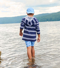 Boys Navy Stripes Hooded Long Sleeve Cover-Up | Hatley Sale Boys
