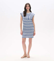 Pocket Tee Dress - Double Blue Horizon | Hatley Women