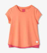 Girls Fusion Coral Mesh Trim T-Shirt | Hatley Discount Girls