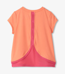 Girls Fusion Coral Mesh Trim T-Shirt | Hatley Discount Girls