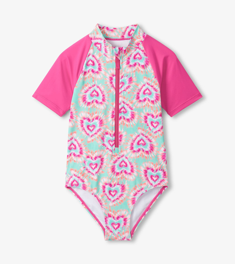 Girls Hearts One-Piece Rashguard Swimsuit | Hatley Girls