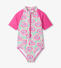 Girls Hearts One-Piece Rashguard Swimsuit | Hatley Girls