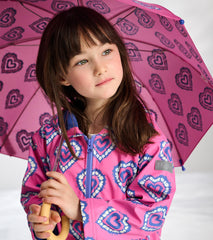 Girls Color Changing Heart Burst Zip-Up Rain Jacket | Hatley Girls