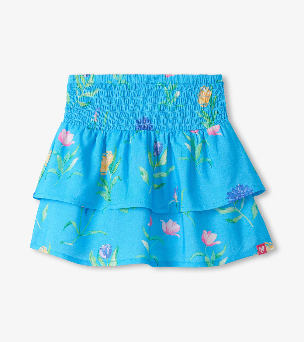 Girls Hyper Real Floral Smocked Waist Skirt | Hatley Discount Girls
