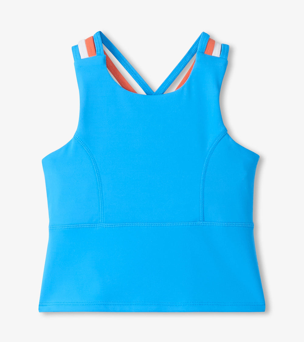 Girls Malibu Blue Strappy Active Tank | Hatley Outlet Girls