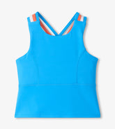 Girls Malibu Blue Strappy Active Tank | Hatley Outlet Girls