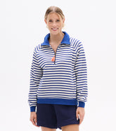 Mock Neck Pullover - Mezarine Blue Stripes | Hatley Onsale Women