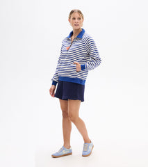 Mock Neck Pullover - Mezarine Blue Stripes | Hatley Onsale Women