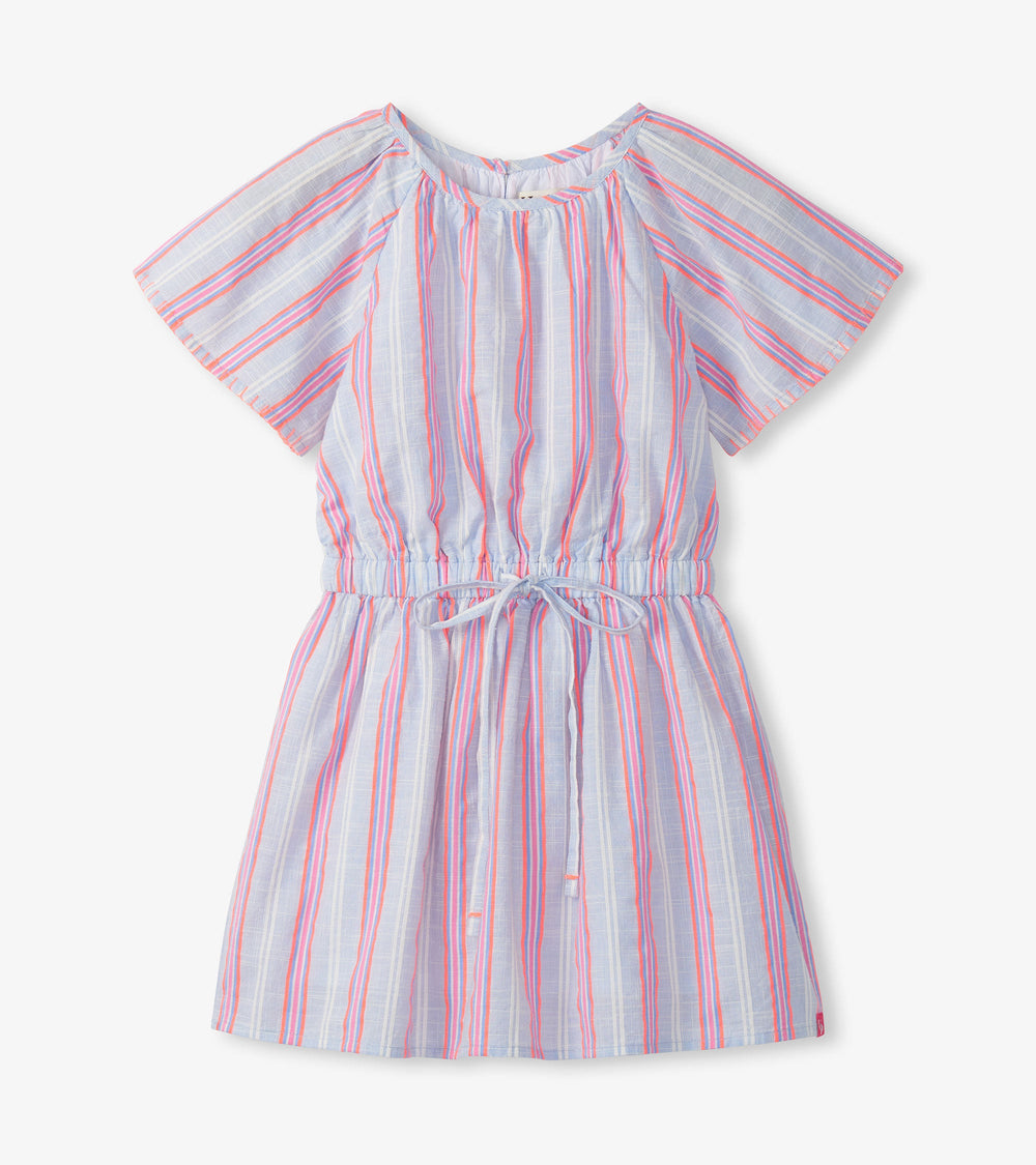 Girls Neon Chambray Stripes Woven Play Dress | Hatley For Girls