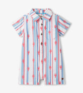 Baby Boys Preppy Lobsters Woven Romper | Hatley Outlet Baby & Toddler