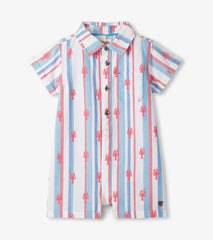 Baby Boys Preppy Lobsters Woven Romper | Hatley Outlet Baby & Toddler