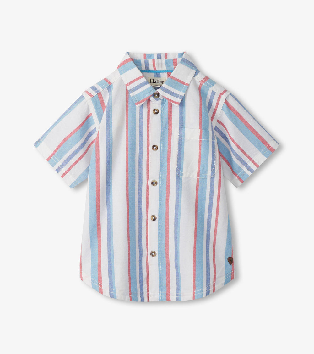 Boys Nautical Stripes Woven Button Down Shirt | Hatley Discount Boys
