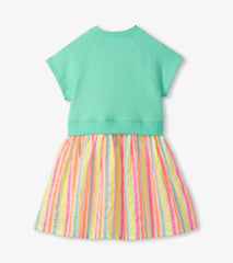 Girls Neon Summer Mixed Fabric Dress | Hatley Sale Girls