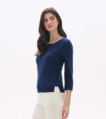 3/4 Sleeve Knit Top - Patriot Blue | Hatley Women