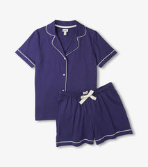 Women's Classic Navy Short Pajama Set | Hatley Women