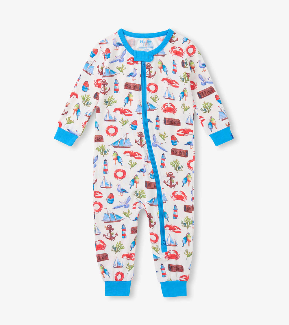 Baby Boys Painted Seascape Bamboo Sleeper | Hatley Sale Baby & Toddler
