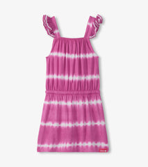 Girls Purple Orchid Tie Dye Crochet Sleeve Dress | Hatley Outlet Girls