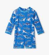 Baby Boys Patterned Sharks One-Piece Rashguard Swimsuit | Hatley Discount Baby & Toddler