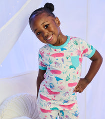 Girls Painted Sealife Bamboo Short Pajama Set | Hatley Outlet Girls