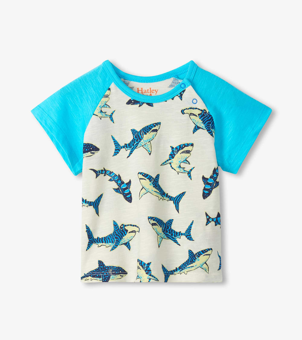 Baby & Toddler Boys Glow in the Dark Sharks Raglan T-Shirt | Hatley Sale Baby & Toddler