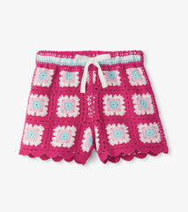 Girls Raspberry Rose Crochet Shorts | Hatley Sale Girls