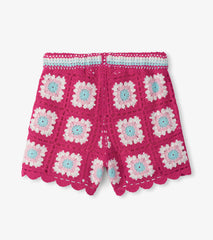 Girls Raspberry Rose Crochet Shorts | Hatley Sale Girls