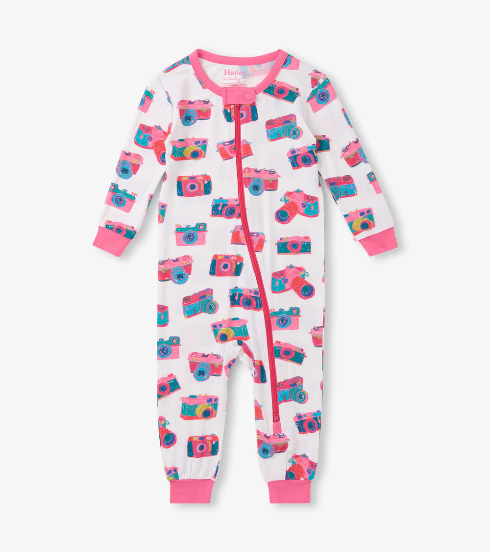Baby Girls Sketchy Cameras Bamboo Sleeper | Hatley