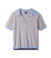 Johnny Collar Top - Serenity Stripe | Hatley US Women
