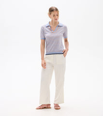 Johnny Collar Top - Serenity Stripe | Hatley US Women