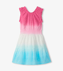 Girls Summer Garden Dip Dye Gathered Dress | Hatley