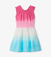 Girls Summer Garden Dip Dye Gathered Dress | Hatley