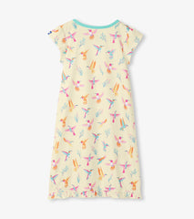 Girls Springtime Hummingbirds Ruffle Hem Nightdress | Hatley Outlet Girls