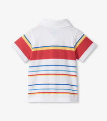 Baby & Toddler Boys Seascape Stripes Peached Jersey Polo T-Shirt | Hatley