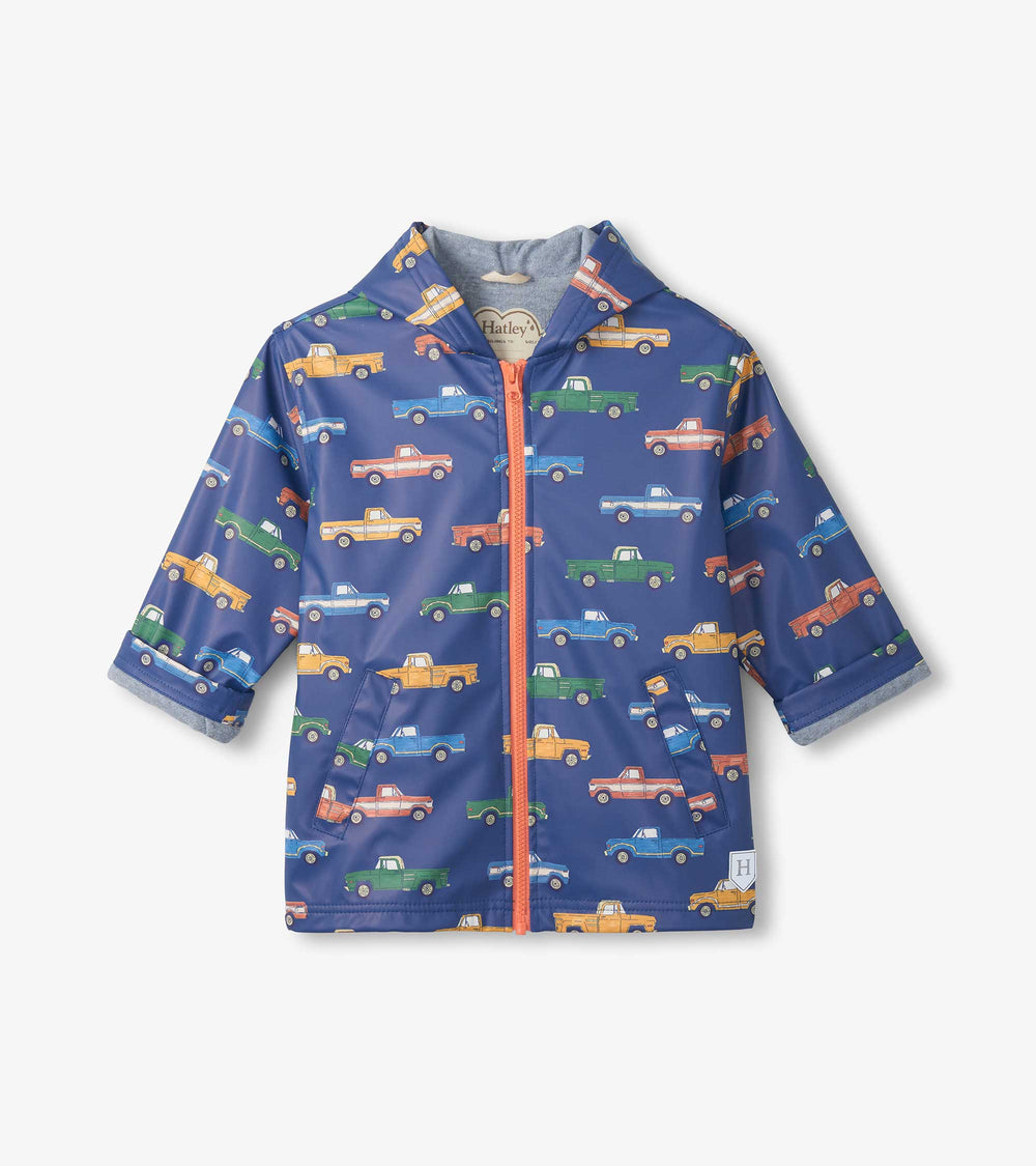 Boys Trucks Zip-Up Rain Jacket | Hatley US Boys
