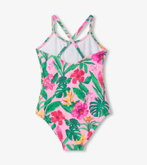 Girls Tropical Flowers One-Piece Swimsuit | Hatley US Girls