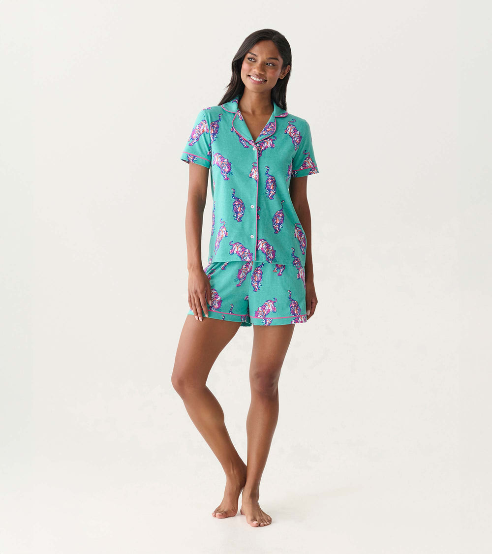 Women's Fierce Tigers Short Pajama Set | Hatley US Women