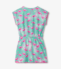 Girls Whimsical Flamingos Cinched Waist Dress | Hatley For Girls