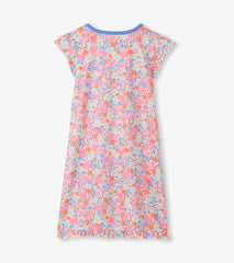 Girls Whimsical Flowers Ruffle Hem Nightdress | Hatley Girls